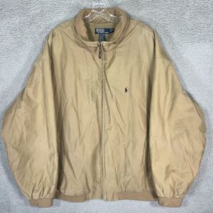 Vintage Polo Ralph Lauren Jacket Mens 2XLT Tall Beige Bi-Swing Blanket Lined